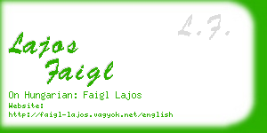 lajos faigl business card